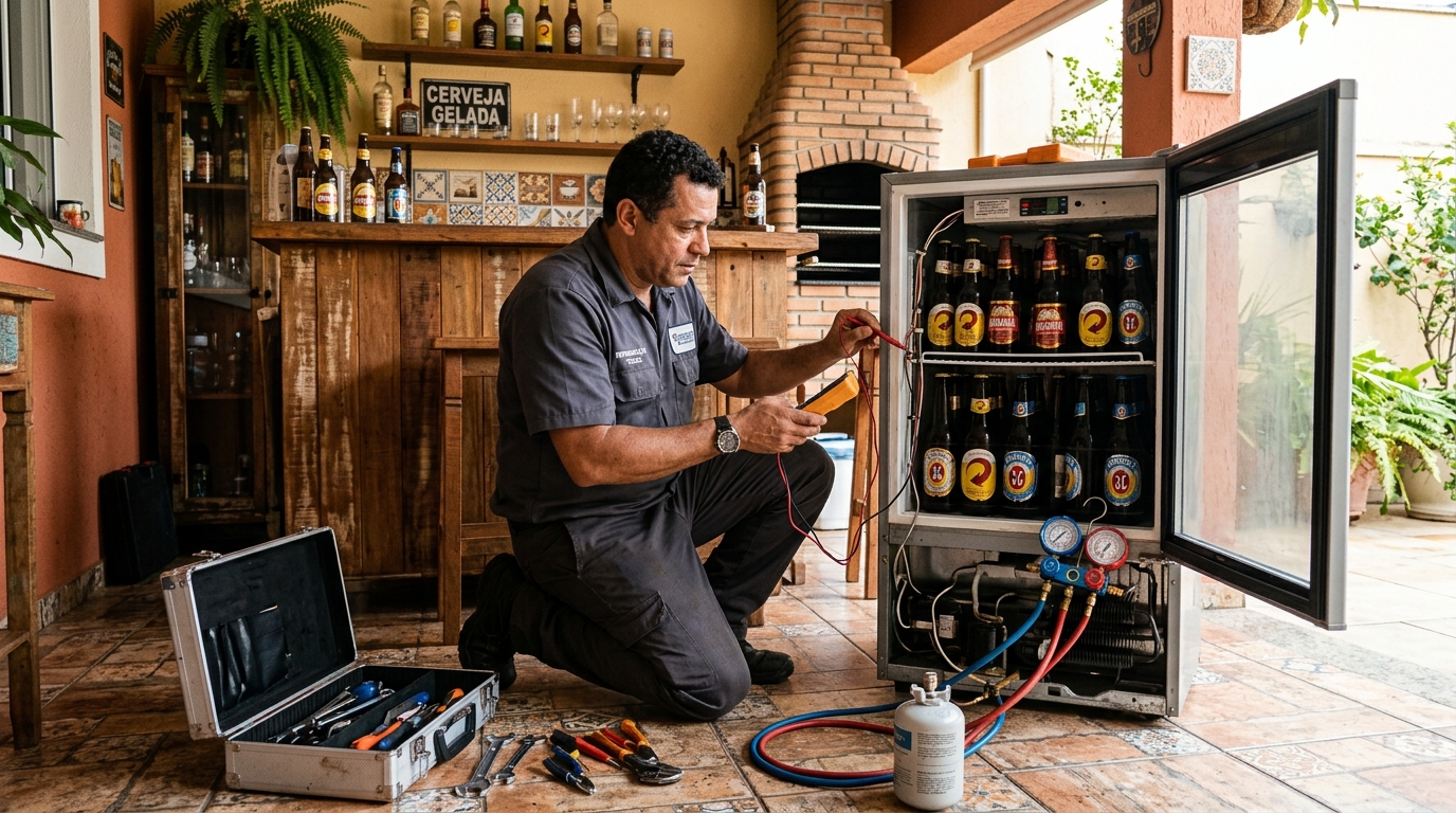 Recarga de gás refrigerante em cervejeira em atendimento em Blumenau‑SC